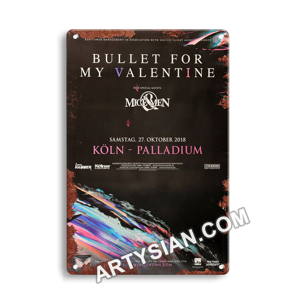 ARTYSIAN Bullet For My The Valentine - Gravity, Köln 2018 - Konzertplakat Metal Sign 30X20cm