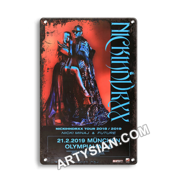 ARTYSIAN Nicki Minaj & Future - Nickihndrxx, München 2019 - Konzertplakat-Metal Sign 30X20cm