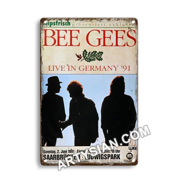 ARTYSIAN Bee Gees, Saarbrücken 1991 Metal Sign 30X20cm