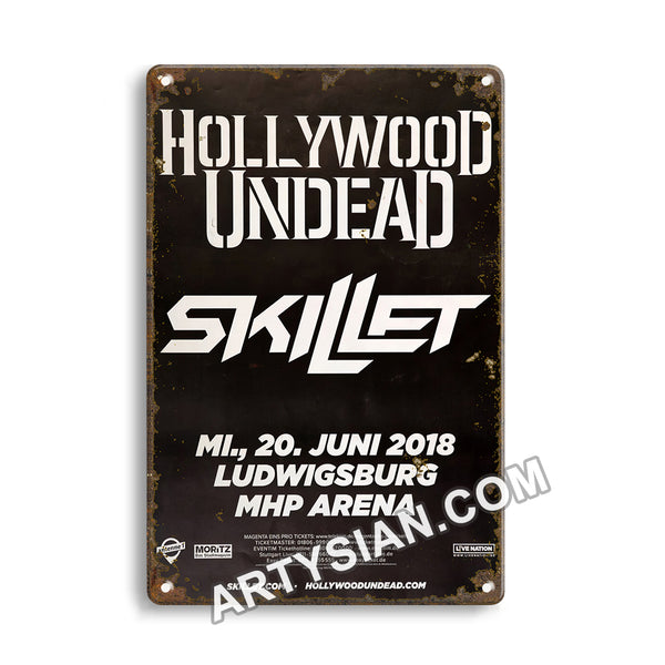 ARTYSIAN Hollywood Undead - One Concert In Germany, Ludwigsburg 2018 Metal Sign 30X20cm