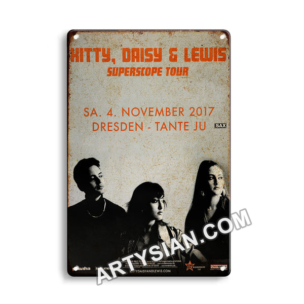 ARTYSIAN Kitty,Daisy & Lewis - Superscope Tour, Dresden 2017- Metal Sign 30X20cm