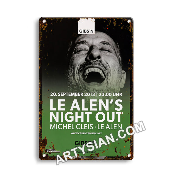 ARTYSIAN Michel Cleis - Nights Out, Frankfurt 2013 - Konzertplakat-Metal Sign 30X20cm
