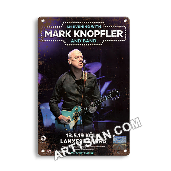 ARTYSIAN Mark Knopfler - Down The Road Wherever, Köln 2019 - Konzertplakat-Metal Sign 30X20cm