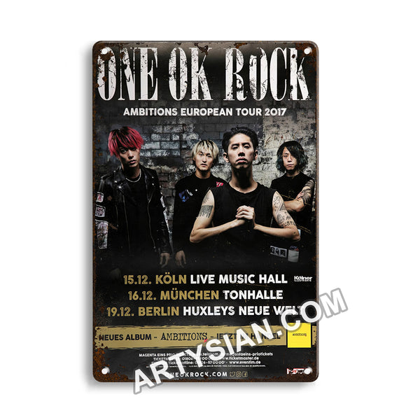 ARTYSIAN One OK Rock - Ambitions European Tour, All Dates 2017Metal Sign 30X20cm
