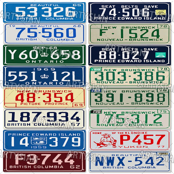 CANADA License Plate Truck Vehicle Trailer Tractor Car Number Plate Decorative Metal Sign Wall Decor Ontario British Columbia