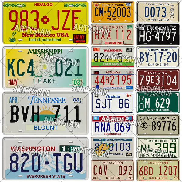 US Pennsylvania License Plate Kentucky Indiana Tennessee Mississippi California Washington  Kentucky Farm Truck vehicle Plate