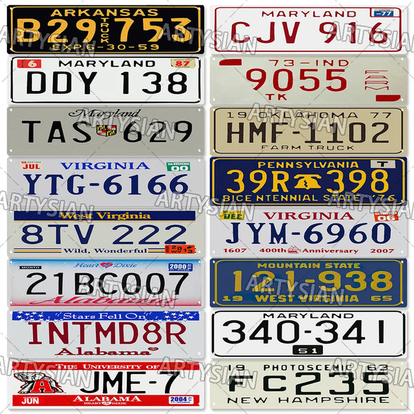 US State License Plate Classic Truck Vehicle Trailer Tractor Car Number Plate Old Metal Tin Sign Wall Decor West Virginia