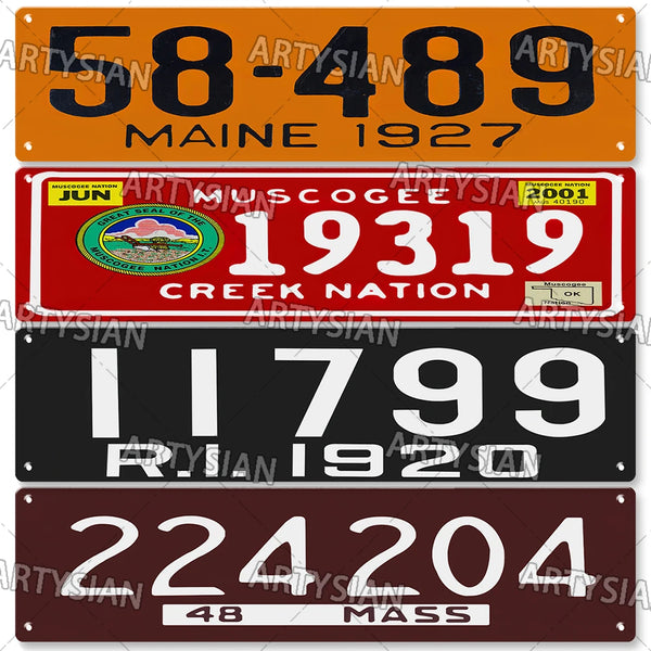 US State License Plate Truck Vehicle Trailer Tractor Car Number Plate Metal Tin Sign Wall Decor Metal Plaque New Mexico Maine