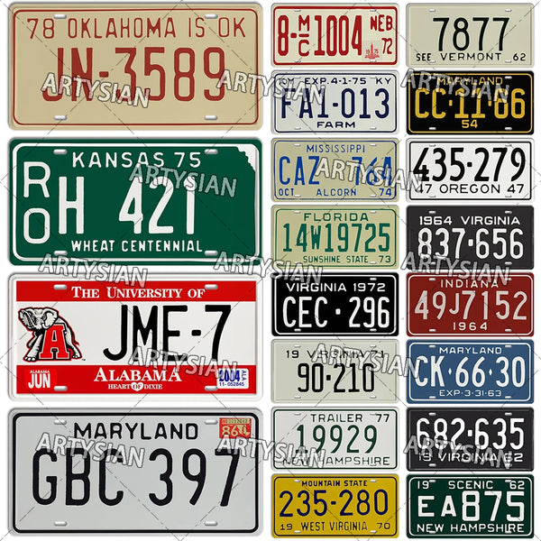 US INDIANA Nebraska Oklahoma Oregon Ohio Maryland Alabama Kansas Vermont License Plate Truck vehicle Trailer Registration Plate