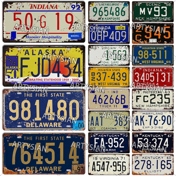 US State License Plate Maryland Vermont New Hampshire Delaware Indiana Alaska New York Kentucky Truck Trailer Number Plate