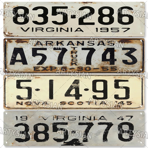 Retro US State License Plate Truck Vehicle Trailer Tractor CAR Metal Sign Wall Decor Virginia Kansas MASS NJ KY Arkansas Maine