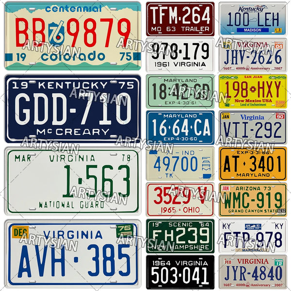 US Alabama Maryland New Mexico Kentucky Colorado Virginia Montana License Plate New Hampshire Trailer Truck Registration Plate