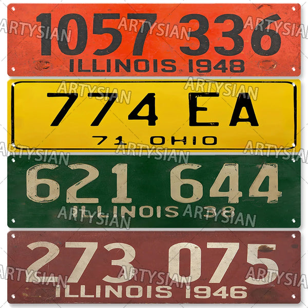 Vintage America License Plate Truck Vehicle Trailer Tractor Car Number Plate Aged Metal Tin Sign Wall Decor  Garage Bar Pub Club