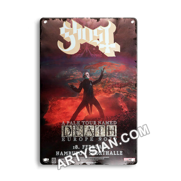 ARTYSIAN Gosth - A pale Tour Named Death Europe, Hamburg 2019 Metal Sign 30X20cm