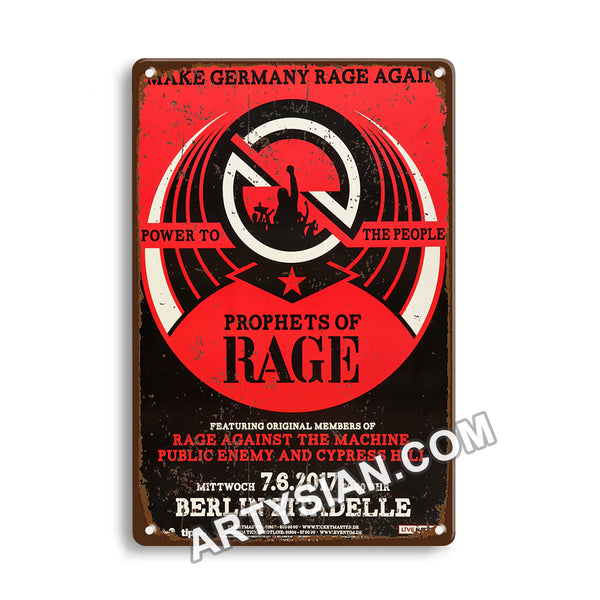 ARTYSIAN Prophets Of Rage - Make Germany Rage Again, Berlin 2017 - Konzertplakat-Metal Sign 30X20cm