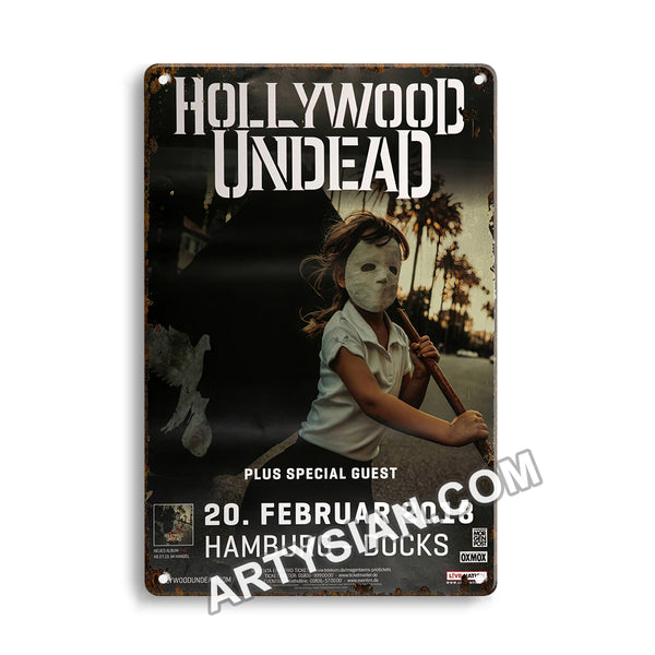 ARTYSIAN Hollywood Undead - Five Live, Hamburg 2018 Metal Sign 30X20cm