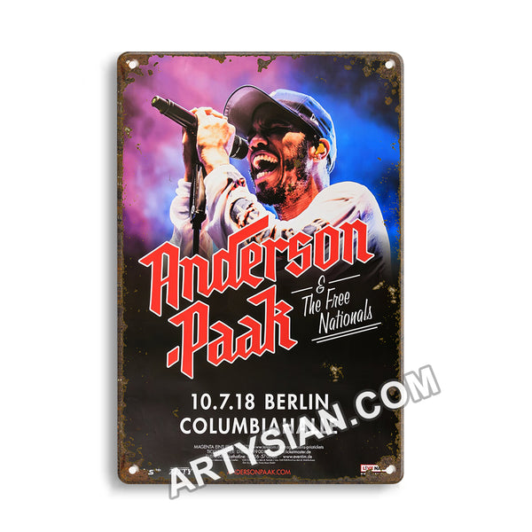 ARTYSIAN Anderson - Paak - In Free Nationals, Berlin 2018 - Konzertplakat Metal Sign 30X20cm