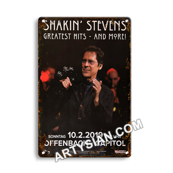 ARTYSIAN Shakin` Stevens - Greatest Hits, Offenbach 2019 - Konzertplakat-Metal Sign 30X20cm