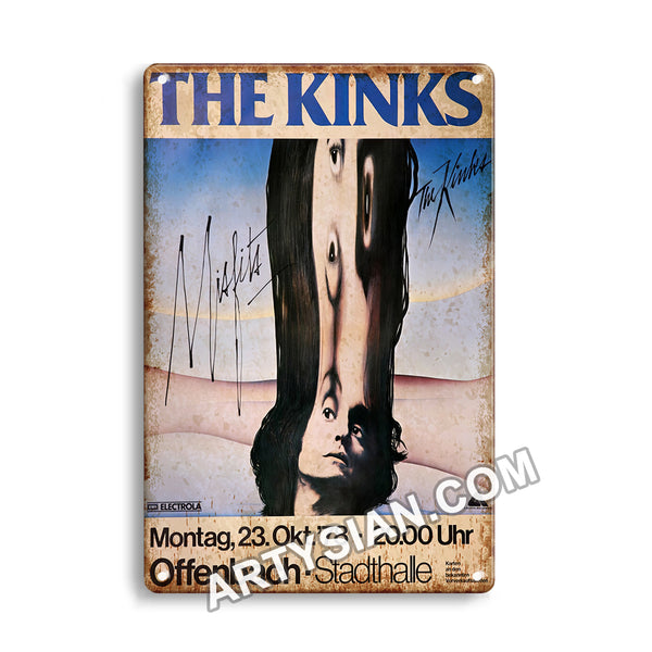 ARTYSIAN The Kinks, Offenbach 1978-Metal Sign 30X20cm