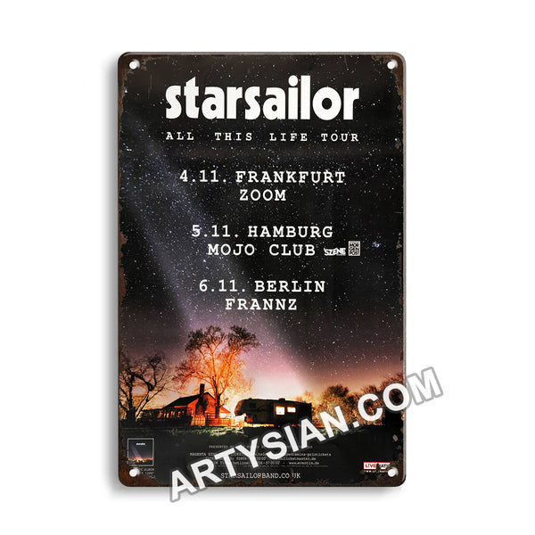ARTYSIAN Starsailor - All This Life Tour, Tour Dates 2018Metal Sign 30X20cm