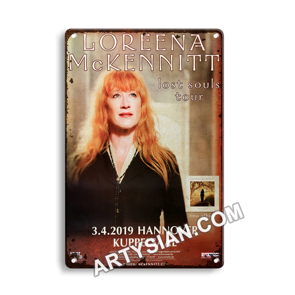 ARTYSIAN Loreena McKennitt - Lost Soul, Hannover 2019 - Konzertplakat- Metal Sign 30X20cm