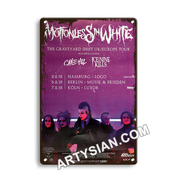 ARTYSIAN Monotonles In White - The Graveyard Shift , All Dates 2018- Metal Sign 30X20cm