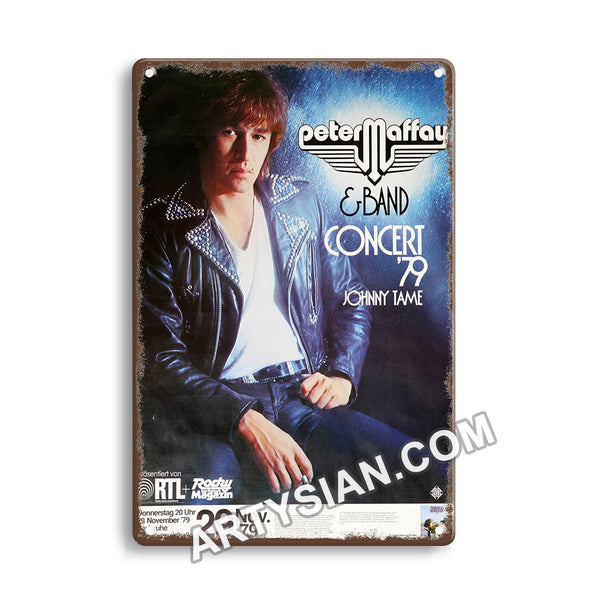 ARTYSIAN Peter Maffay & Band - In Concert, Karlsruhe 1979-Metal Sign 30X20cm