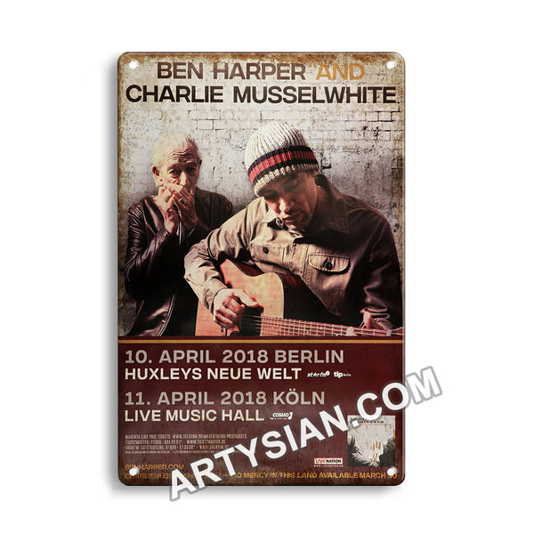 ARTYSIANBen Harper & Charlie Musselwhite - No Mercy In This Land, All Dates 2018 Metal Sign 30X20cm