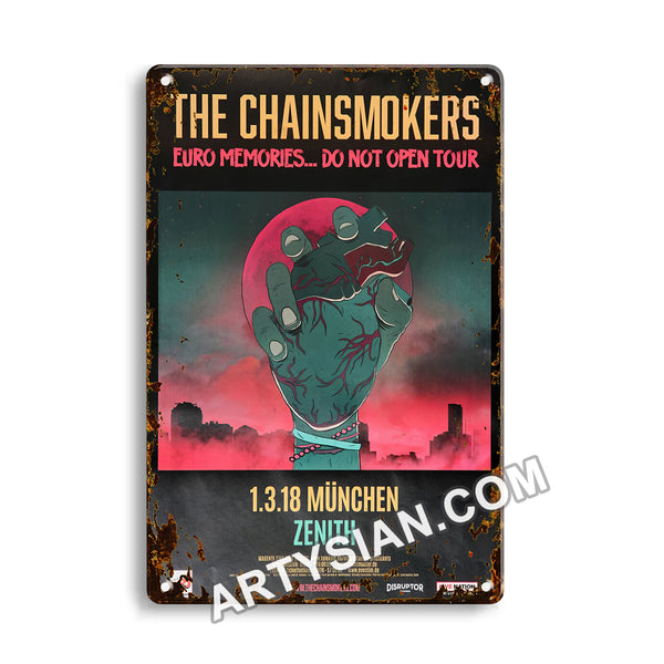 ARTYSIAN The Chainsmokers Euro Memories - Do Not Open Tour, München 2018Metal Sign 30X20cm