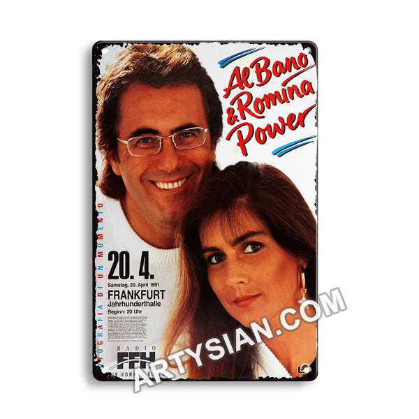 ARTYSIAN AlBano & Romina Power - Fotografia Di Un Momento, Frankfurt 1991Metal Sign 30X20cm