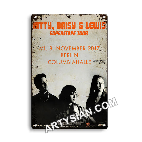 ARTYSIAN Kitty,Daisy & Lewis - Superscope Tour, Berlin 2017 Metal Sign 30X20cm