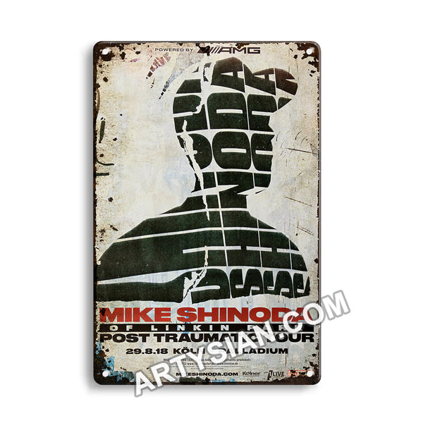 ARTYSIAN Mike Shinoda (Linkin Park) - Post Traumatic Tour, Köln 2018 - Konzertplakat-Metal Sign 30X20cm