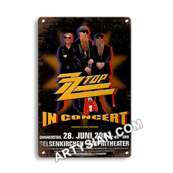 ARTYSIAN ZZ Top - Viva ZZ Top, Gelsenkirchen 2007 - Konzertplakat-Metal Sign 30X20cm