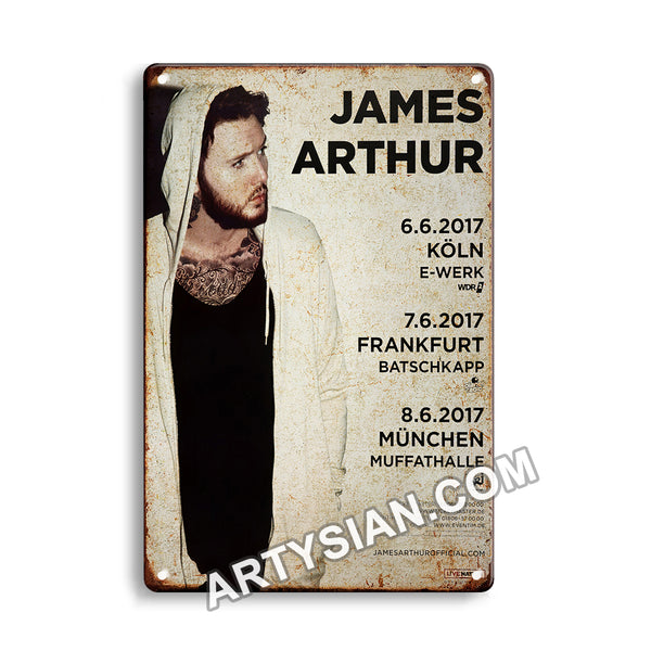 ARTYSIAN James Arthur - Back From The Edge, Tourneedaten 2017 - KonzertplakatMetal Sign 30X20cm
