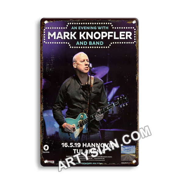 ARTYSIAN Mark Knopfler - Down The Road Wherever, Hannover 2019 - Konzertplakat-Metal Sign 30X20cm