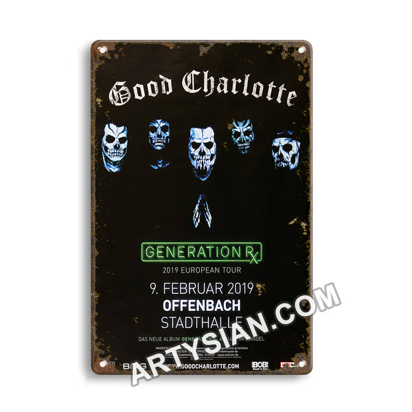 ARTYSIAN Good Charlotte - Generation PX, Offenbach 2019 - Konzertplakat Metal Sign 30X20cm
