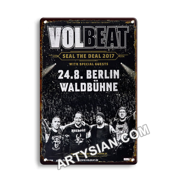ARTYSIAN Volbeat - Seal The Deal, Berlin 2017 - Konzertplakat-Metal Sign 30X20cm