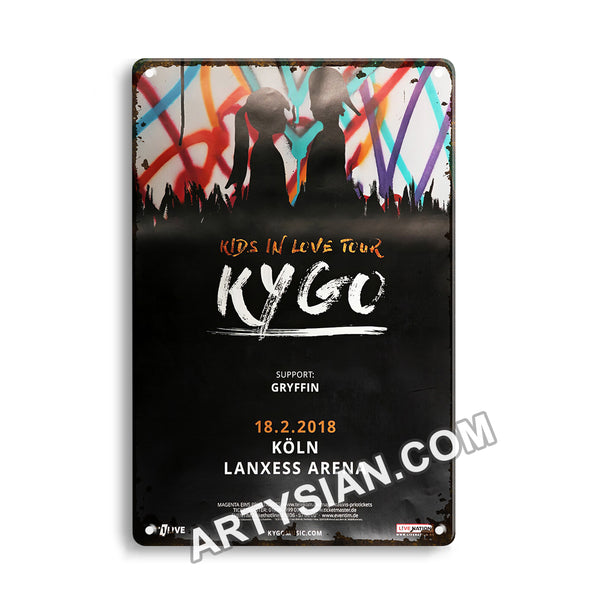 ARTYSIAN KYGO - Kids In Love Tour, Köln 2018Metal Sign 30X20cm