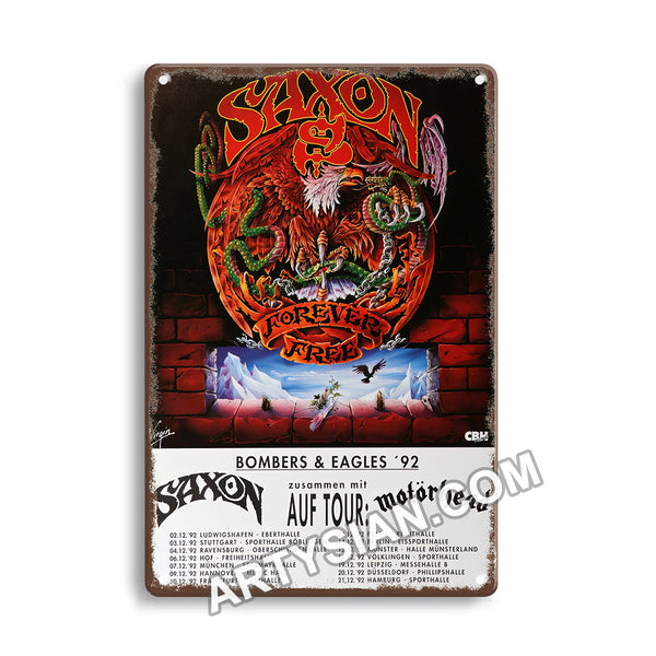 ARTYSIAN Saxon - Forever Free, Tour Dates 1992Metal Sign 30X20cm