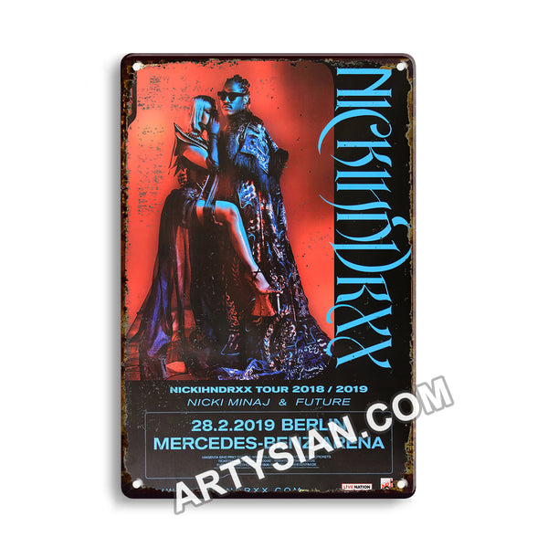 ARTYSIAN Nicki Minaj & Future - Nickihndrxx, Berlin 2018 - Konzertplakat- Metal Sign 30X20cm