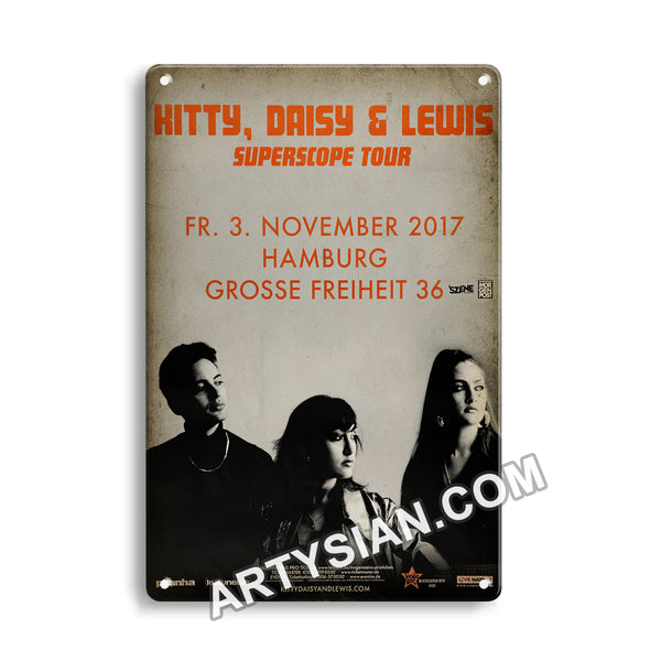 ARTYSIAN Kitty,Daisy & Lewis - Superscope Tour, Hamburg 2017- Metal Sign 30X20cm