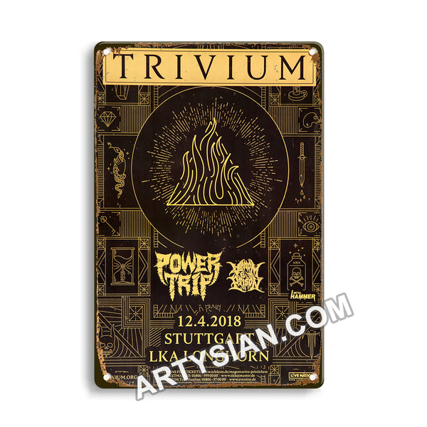 ARTYSIAN Trivium - The Sin And The Sentence, Stuttgard 2018 - Konzertplakat-Metal Sign 30X20cm