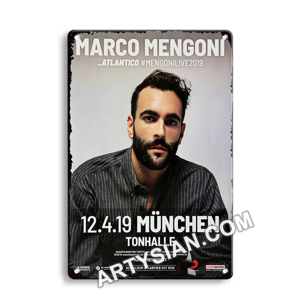 ARTYSIAN Marco Mengoni - Atlantico, Hamburg 2019 - Konzertplakat- Metal Sign 30X20cm
