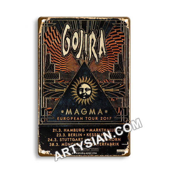 ARTYSIAN Gojira - Magma, Tour 2017 - Konzertplakat Metal Sign 30X20cm