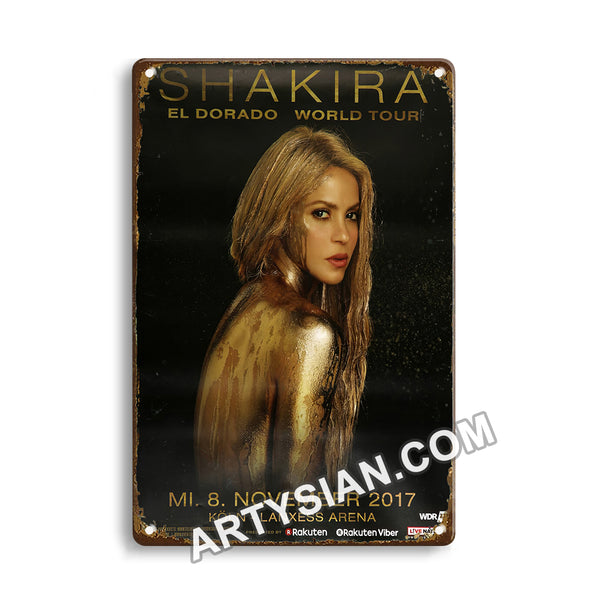 ARTYSIAN Shakira - El Diara World Tour, Köln 2017-Metal Sign 30X20cm