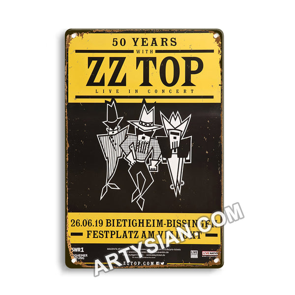 ARTYSIAN ZZ Top - Big Bad Blues, Bietzigheim 2019 - Konzertplakat-Metal Sign 30X20cm