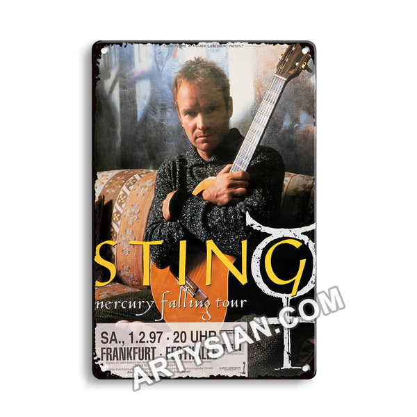 ARTYSIAN Sting - Mercury Falling Tour, Frankfurt 1997-Metal Sign 30X20cm