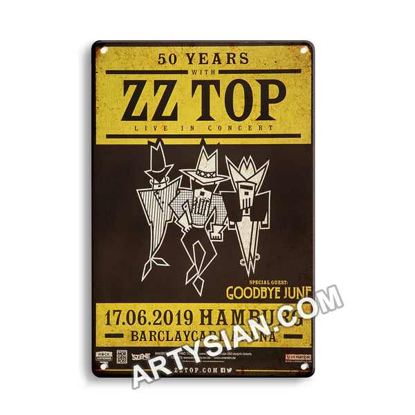 ARTYSIAN ZZ Top - 50 Years With..., Hamburg 2019 - Konzertplakat-Metal Sign 30X20cm
