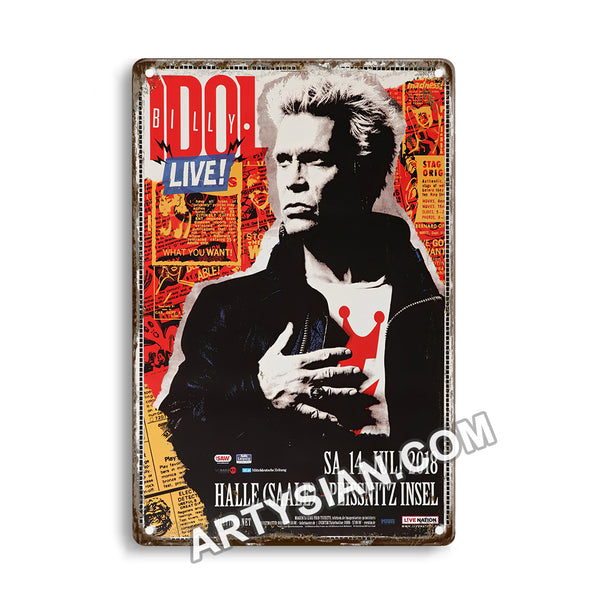 ARTYSIAN Billy Idol - Revitalized, Berlin 2018 - Konzertplakat-1 Metal Sign 30X20cm