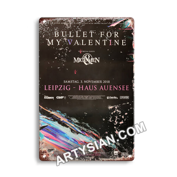 ARTYSIAN Bullet For My The Valentine - Gravity, Leipzig 2018 - KonzertplakatMetal Sign 30X20cm